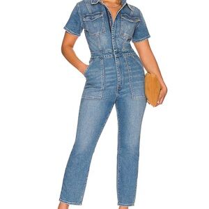 Good American Classic Blue Denim Overalls